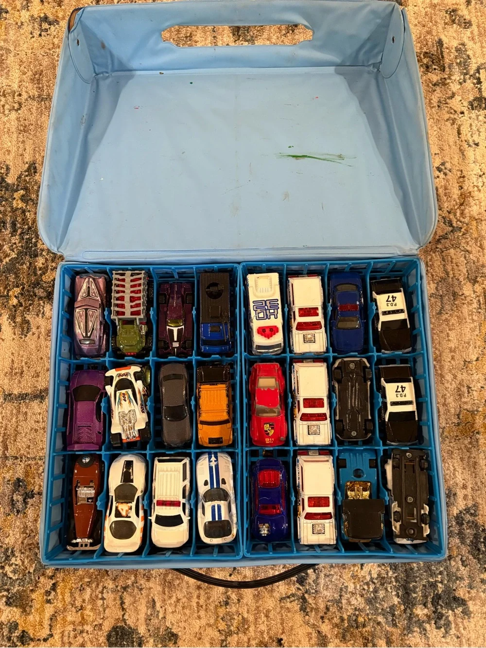 Vintage 1982 ZEE Die Cast Collector's 48 Carry Case With 47 Trucks & Race Cars